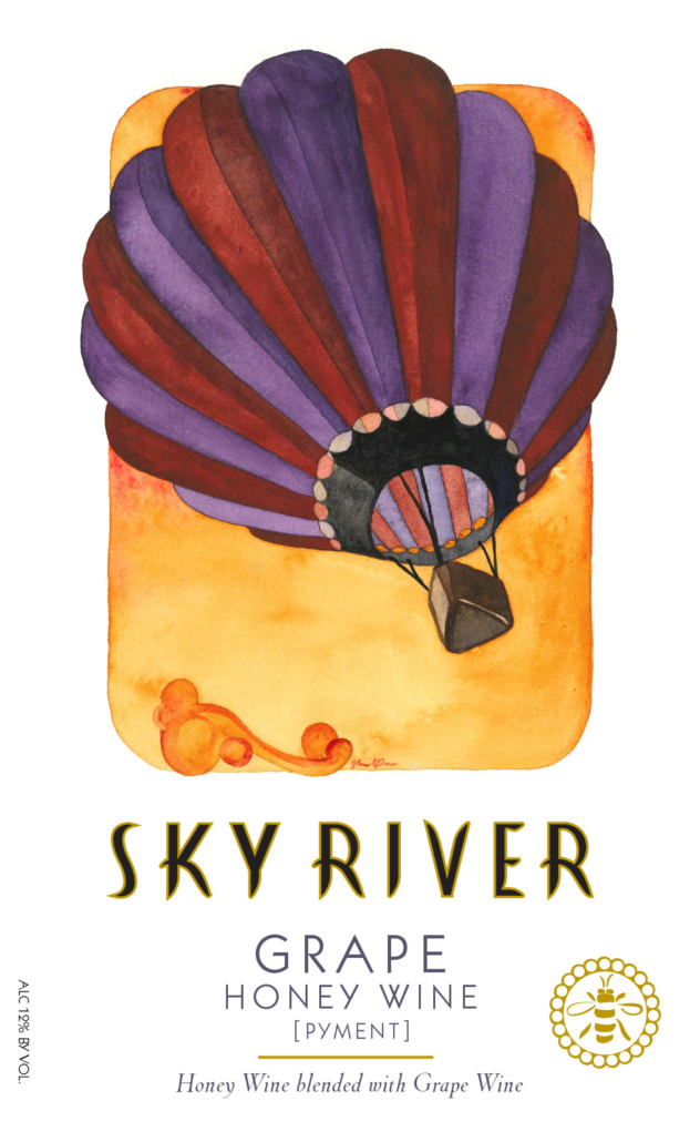 Bottle label for the Sky River Pyment mead